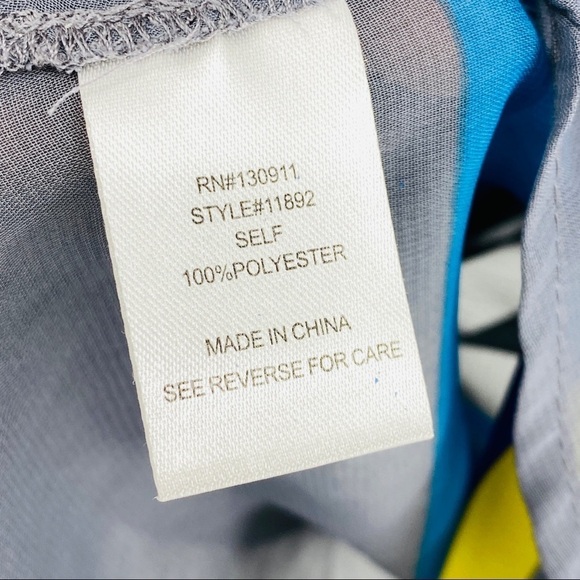 Daniel Rainn Sheer Striped Blue Scoop Neck Top S - Picture 15 of 16